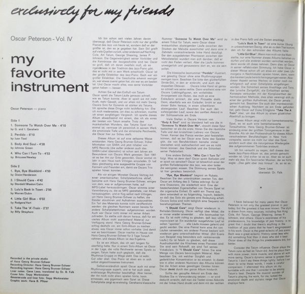Oscar Peterson - My Favorite Instrument | MPS Records (68.076) - 2
