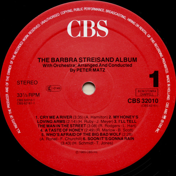 Barbra Streisand - The Barbra Streisand Album | CBS (32010) - 3