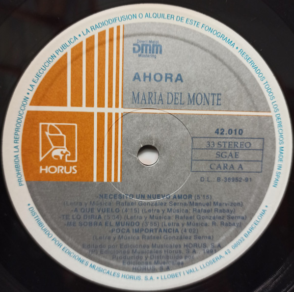 María Del Monte - Ahora | Horus (42.010) - 3 María Del Monte - Ahora | Horus (42.010) - 3