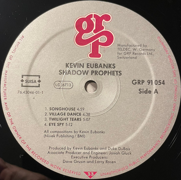 Kevin Eubanks - Shadow Prophets | GRP (GRP-A-91054) - 3