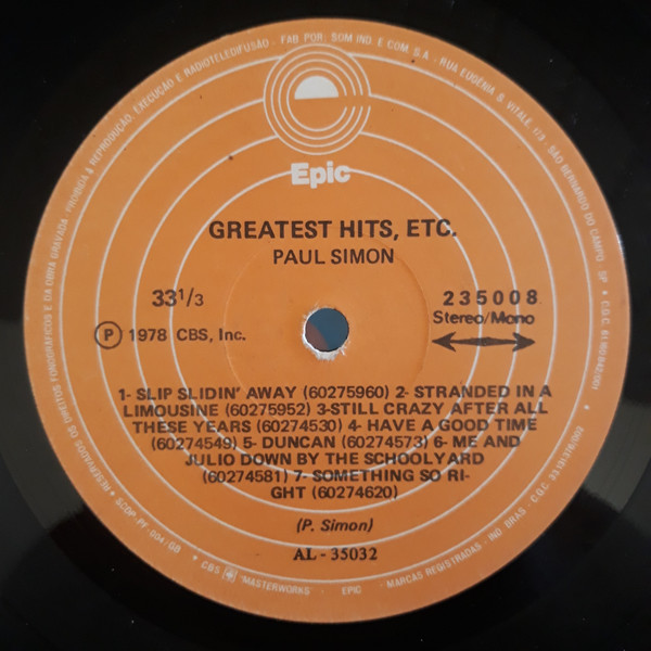 Paul Simon - Greatest Hits, Etc. | Epic (235008) - 3 Paul Simon - Greatest Hits, Etc. | Epic (235008) - 3