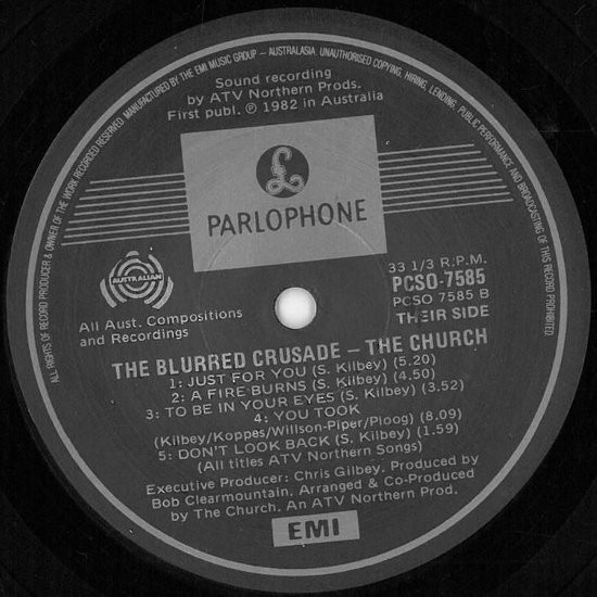 The Church - The Blurred Crusade LP | Parlophone (PCSO 7585) - 3