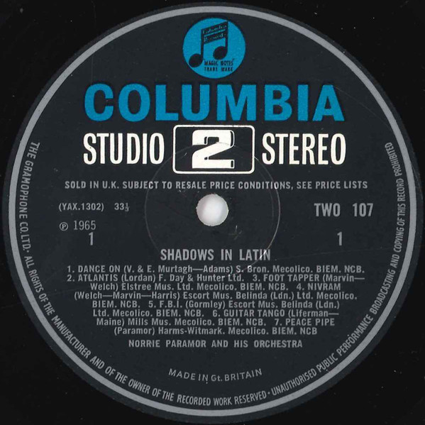 Norrie Paramor And His Orchestra - Shadows In Latin | Columbia (TWO 107) - 3 Norrie Paramor And His Orchestra - Shadows In Latin | Columbia (TWO 107) - 3