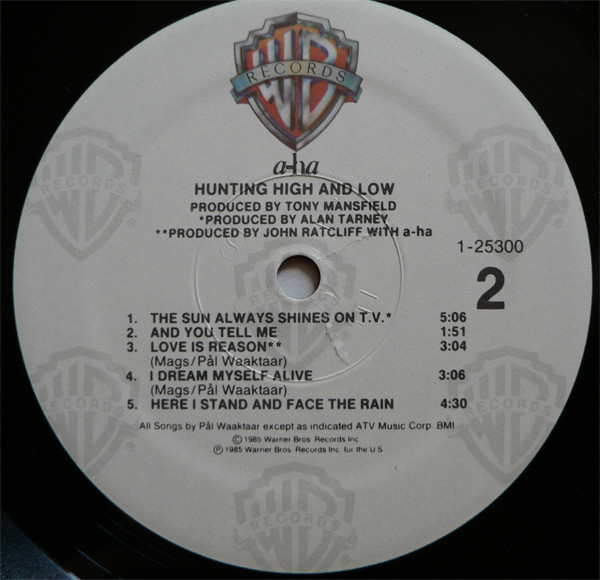 a-ha - Hunting High And Low | Warner Bros. Records (1-25300) - 4