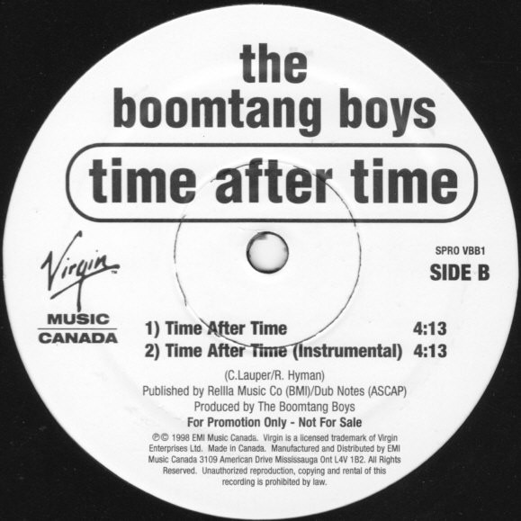 The Boomtang Boys - Popcorn / Time After Time | Virgin Music Canada (SPRO VBB1) - 4