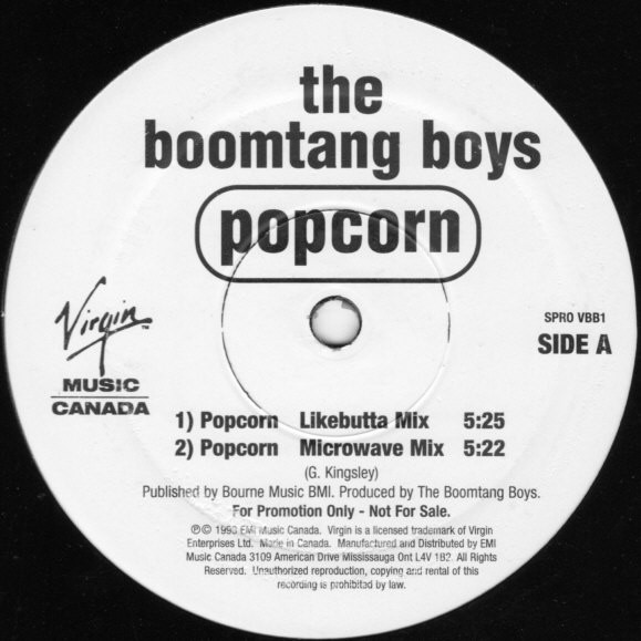 The Boomtang Boys - Popcorn / Time After Time | Virgin Music Canada (SPRO VBB1) - 3