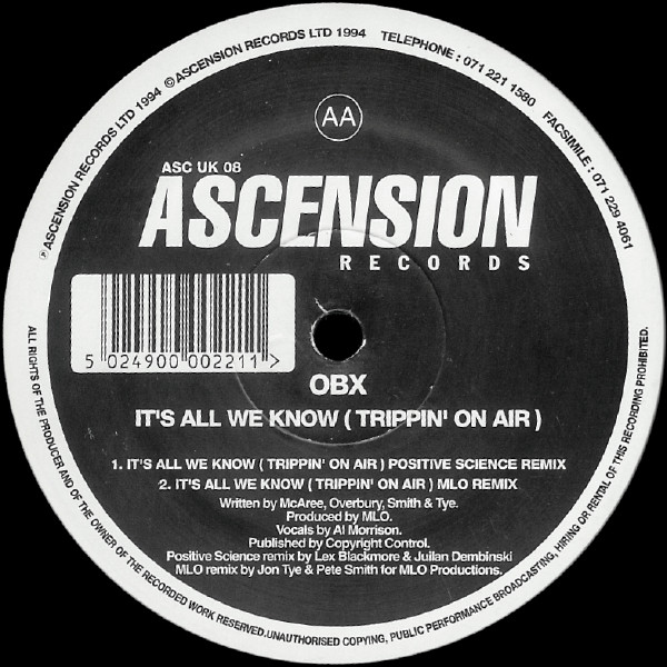 OBX - It's All We Know (Trippin' On Air) | Ascension Records (ASC UK 08) - 2
