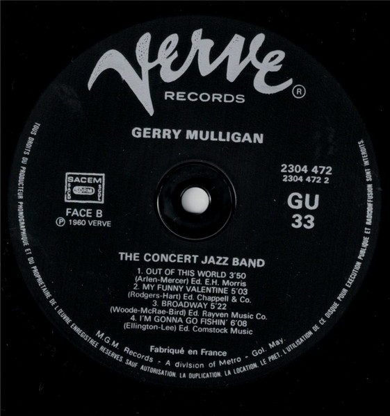 Gerry Mulligan - The Concert Jazz Band | Verve Records (2304 472) - 4