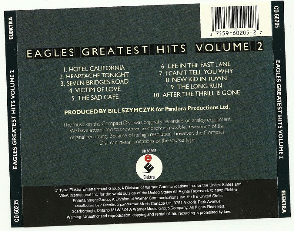 Eagles - Eagles Greatest Hits Volume 2 | Elektra (CD 60205) - 3 Eagles - Eagles Greatest Hits Volume 2 | Elektra (CD 60205) - 3