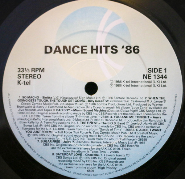 Various - Dance Hits '86 | K-Tel (NE 1344) - 3