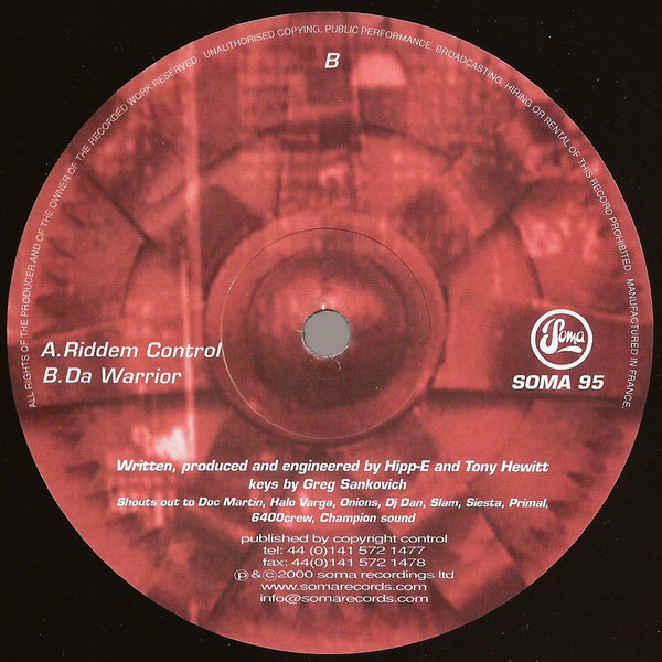 Hipp-E & Tony Present Soul Interactive - Riddem Control / Da Warrior | Soma Quality Recordings (SOMA 95) - 2 Hipp-E & Tony Present Soul Interactive - Riddem Control / Da Warrior | Soma Quality Recordings (SOMA 95) - 2