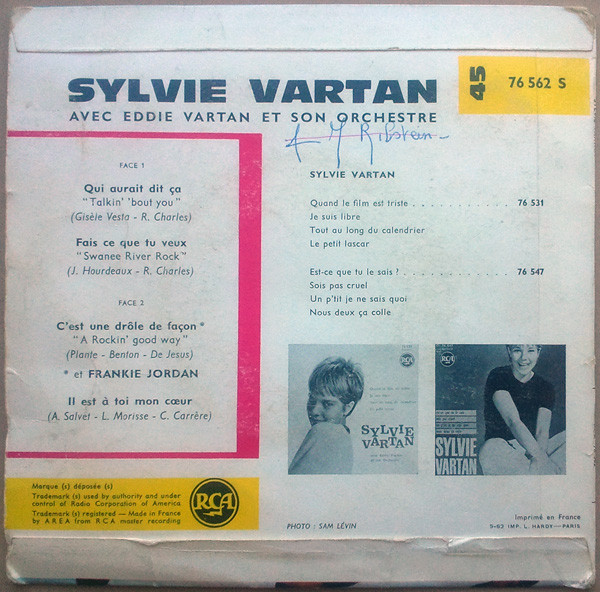Sylvie Vartan , Frankie Jordan - Qui Aurait Dit Ça | RCA (76.562) - 2