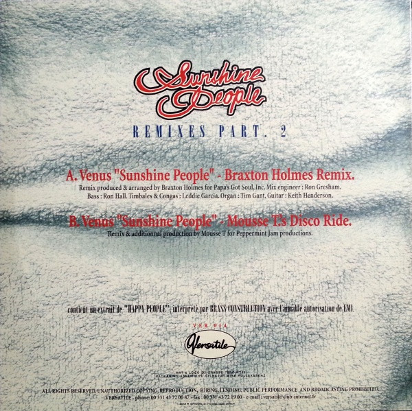 Cheek - Venus (Sunshine People) (Remixes Part 2) | Versatile Records (VER014) - 2 Cheek - Venus (Sunshine People) (Remixes Part 2) | Versatile Records (VER014) - 2