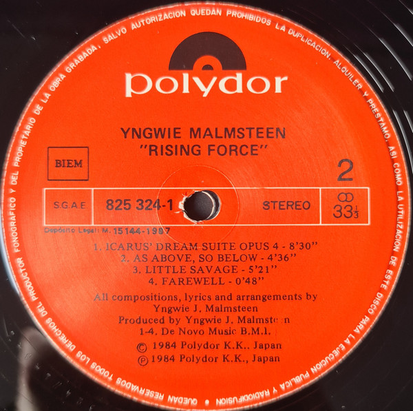 Yngwie Malmsteen - Rising Force | Polydor (825 324-1) - 4 Yngwie Malmsteen - Rising Force | Polydor (825 324-1) - 4