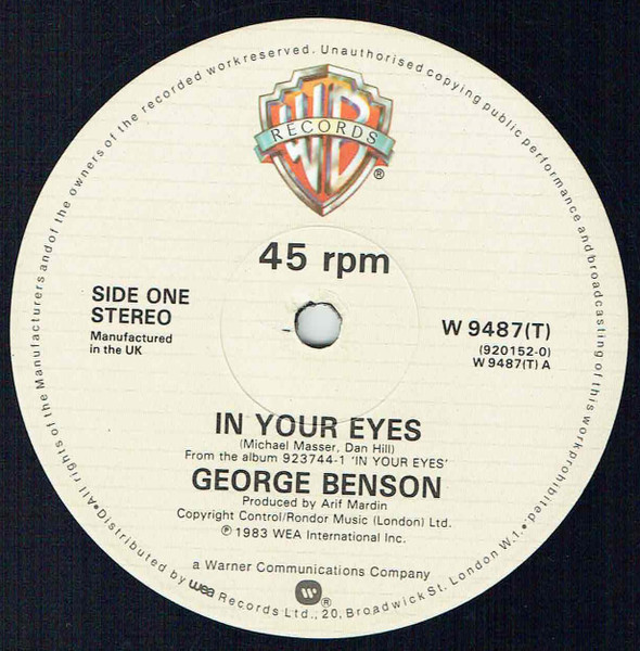 George Benson - In Your Eyes | Warner Bros. Records (W9487T) - 3