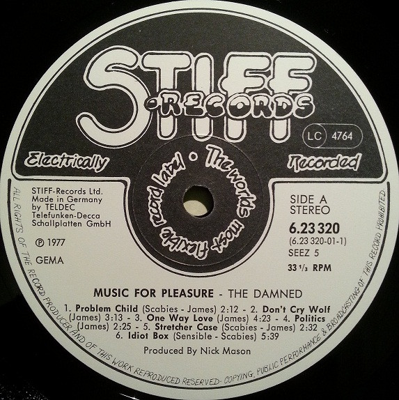 The Damned - Music For Pleasure | Stiff Records (6.23320) - 3