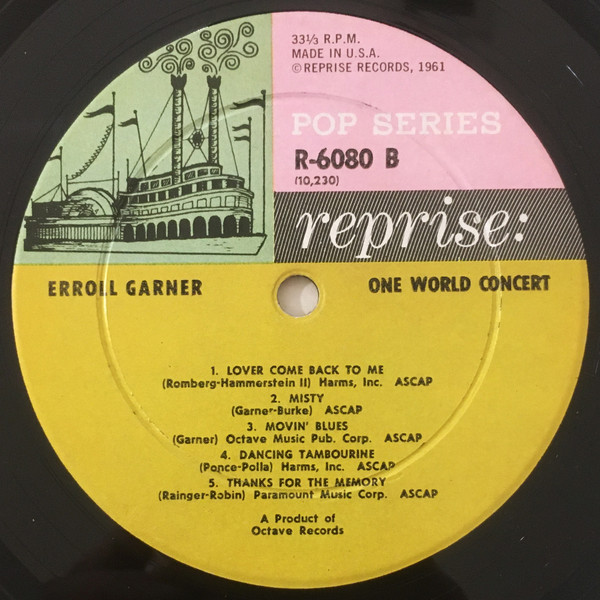 Erroll Garner - One World Concert | Reprise Records (R-6080) - 4 Erroll Garner - One World Concert | Reprise Records (R-6080) - 4