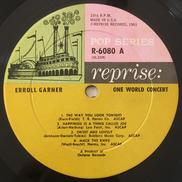 Erroll Garner - One World Concert | Reprise Records (R-6080) - 3 Erroll Garner - One World Concert | Reprise Records (R-6080) - 3