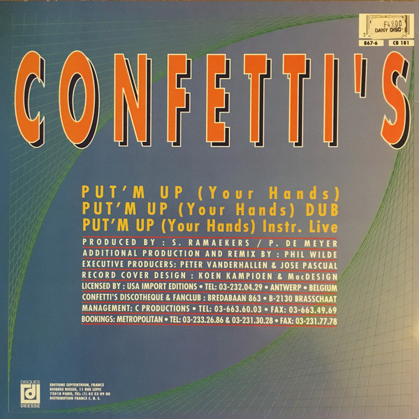 Confetti's - Put'm Up (Your Hands) | Disques Déesse (867-6) - 2 Confetti's - Put'm Up (Your Hands) | Disques Déesse (867-6) - 2