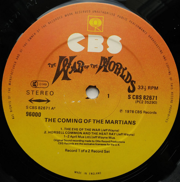 Jeff Wayne - Jeff Wayne's Musical Version Of The War Of The Worlds | CBS (CBS 96000) - 2