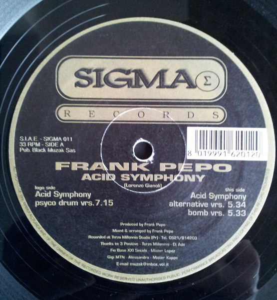 Frank Pepo - Acid Symphony | Sigma Records (Sigma 011)