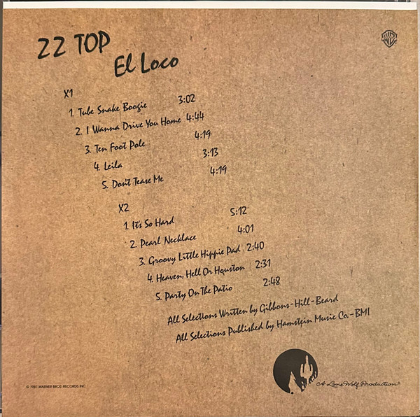 ZZ Top - El Loco (Limited Edition - Hot Pink Vinyl) [Vinyl] | Warner Bros. Records (R1 3593) - 3