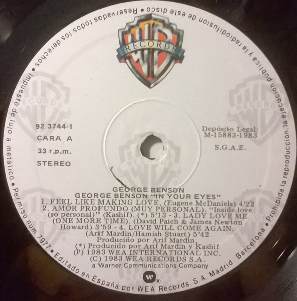 George Benson - In Your Eyes | Warner Bros. Records (92 3744-1) - 3