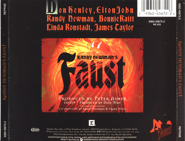 Randy Newman - Randy Newman's Faust | Reprise Records (9362-45672-2) Randy Newman - Randy Newman's Faust | Reprise Records (9362-45672-2)