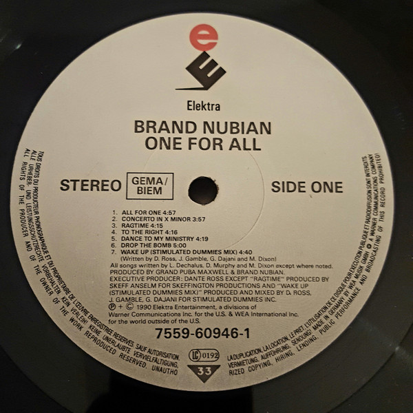 Brand Nubian - One For All | Elektra (7559-60946-1) - 3