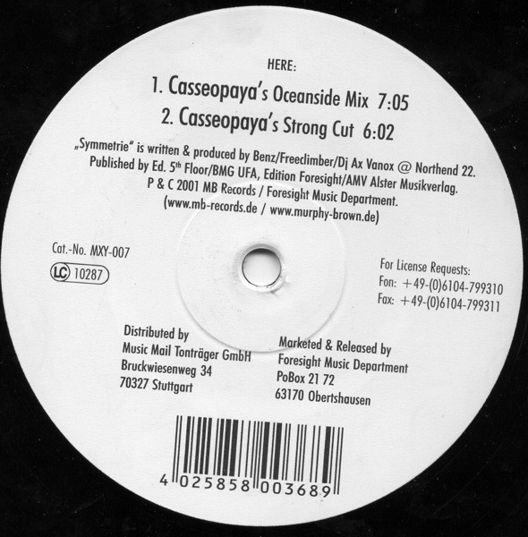 DJ Ax Vanox - Symmetrie | MB Records (MXY-007) - 2 DJ Ax Vanox - Symmetrie | MB Records (MXY-007) - 2