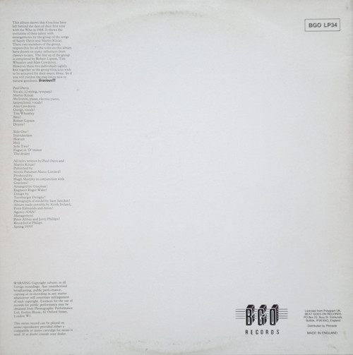 Gracious - Gracious | BGO Records (BGO LP34) - 3 Gracious - Gracious | BGO Records (BGO LP34) - 3