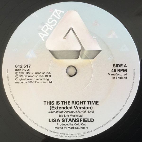 Lisa Stansfield - This Is The Right Time | Arista (612 517) - 3