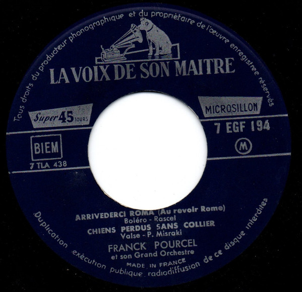Franck Pourcel Et Son Grand Orchestre - Arrivederci Roma | La Voix De Son Maître (7 EGF 194) - 3