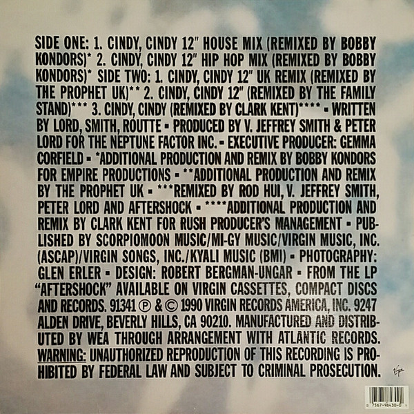 Aftershock - Cindy Cindy | Virgin (0-96430) Aftershock - Cindy Cindy | Virgin (0-96430)