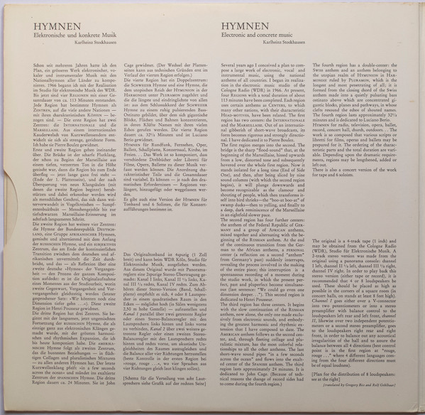 Karlheinz Stockhausen - Hymnen | Deutsche Grammophon (139 421/22) - 2