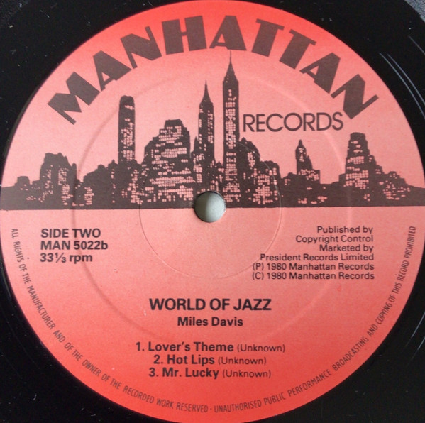 Miles Davis - World Of Jazz | Manhattan Records (MAN 5022) - 2