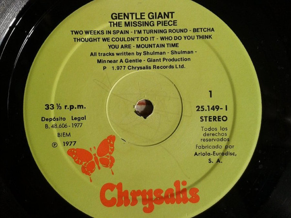 Gentle Giant - The Missing Piece | Chrysalis (25149-I) - 3