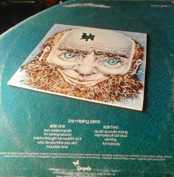 Gentle Giant - The Missing Piece | Chrysalis (25149-I) - 2