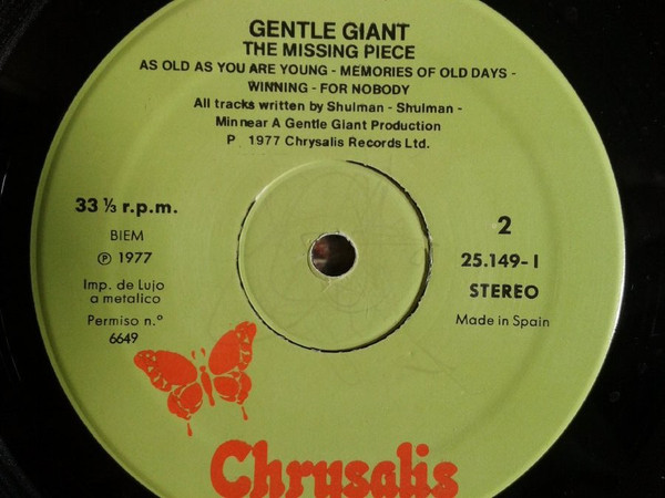 Gentle Giant - The Missing Piece | Chrysalis (25149-I) - 4