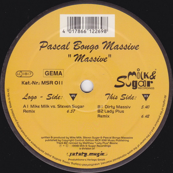 Pascal Bongo Massive - Massive | Milk & Sugar Recordings (MSR 011) Pascal Bongo Massive - Massive | Milk & Sugar Recordings (MSR 011)