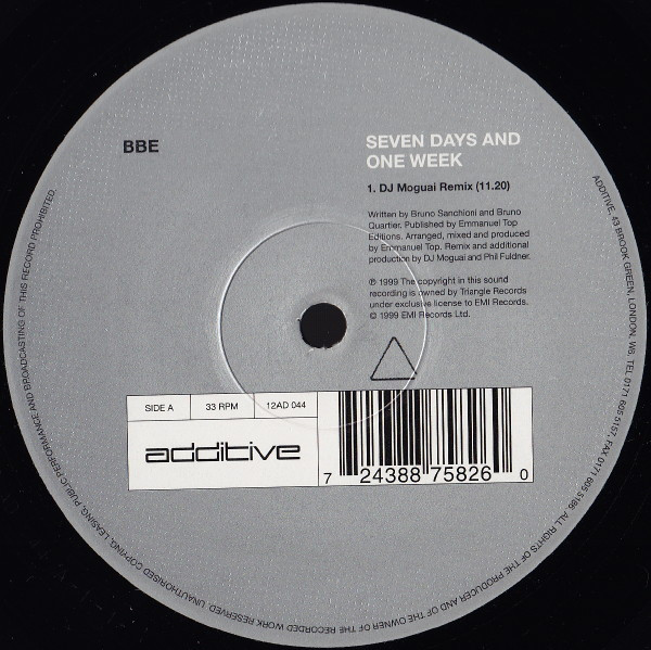 B.B.E. - Seven Days And One Week | Additive (12AD 044) - 2