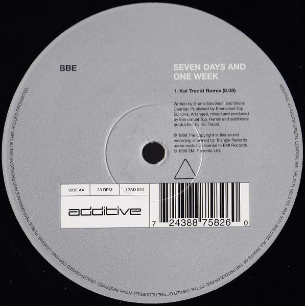 B.B.E. - Seven Days And One Week | Additive (12AD 044) - main