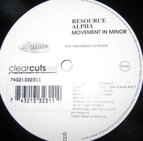 Resource Alpha - Movement In Minor | Logic Records (74321 33231 1)