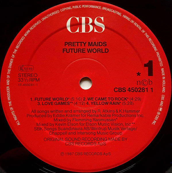 Pretty Maids - Future World | CBS (CBS 450281 1) - 3 Pretty Maids - Future World | CBS (CBS 450281 1) - 3