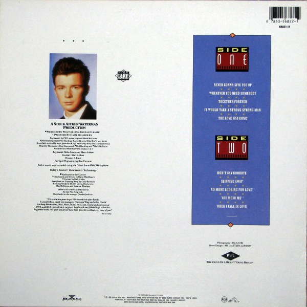 Rick Astley - Whenever You Need Somebody | RCA Victor (6822-1-R) - 2 Rick Astley - Whenever You Need Somebody | RCA Victor (6822-1-R) - 2