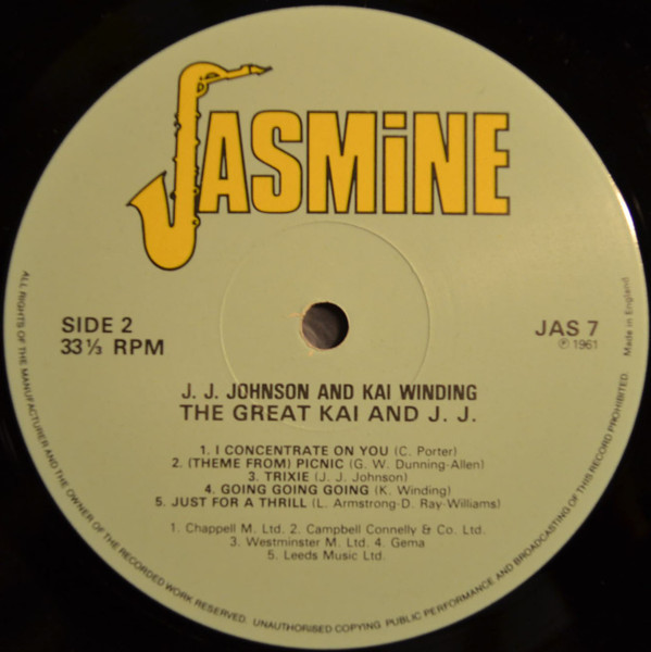 J.J. Johnson & Kai Winding - The Great Kai & J. J. - Swinging Together Again | Jasmine Records (JAS 7) - 4 J.J. Johnson & Kai Winding - The Great Kai & J. J. - Swinging Together Again | Jasmine Records (JAS 7) - 4