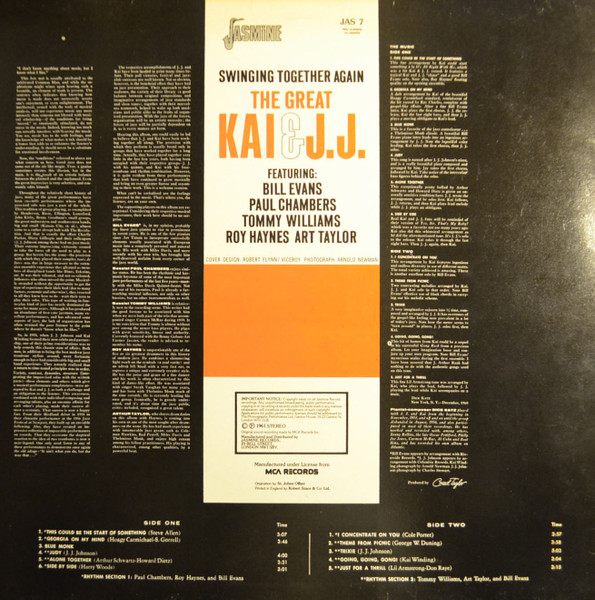 J.J. Johnson & Kai Winding - The Great Kai & J. J. - Swinging Together Again | Jasmine Records (JAS 7) - 2 J.J. Johnson & Kai Winding - The Great Kai & J. J. - Swinging Together Again | Jasmine Records (JAS 7) - 2