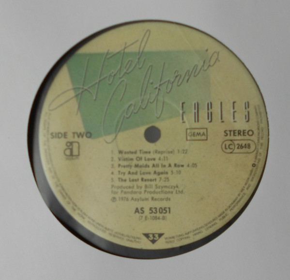 Eagles - Hotel California | Asylum Records (AS 53051) - 4