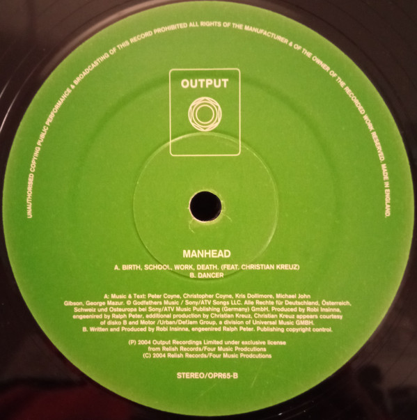 Manhead Feat. Christian Kreuz - Birth, School, Work, Death | Output (OPR 65) - 3