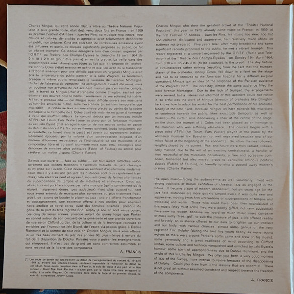 Charles Mingus - The Great Concert Of Charles Mingus | America Records (AMI 003-004-005) - 4